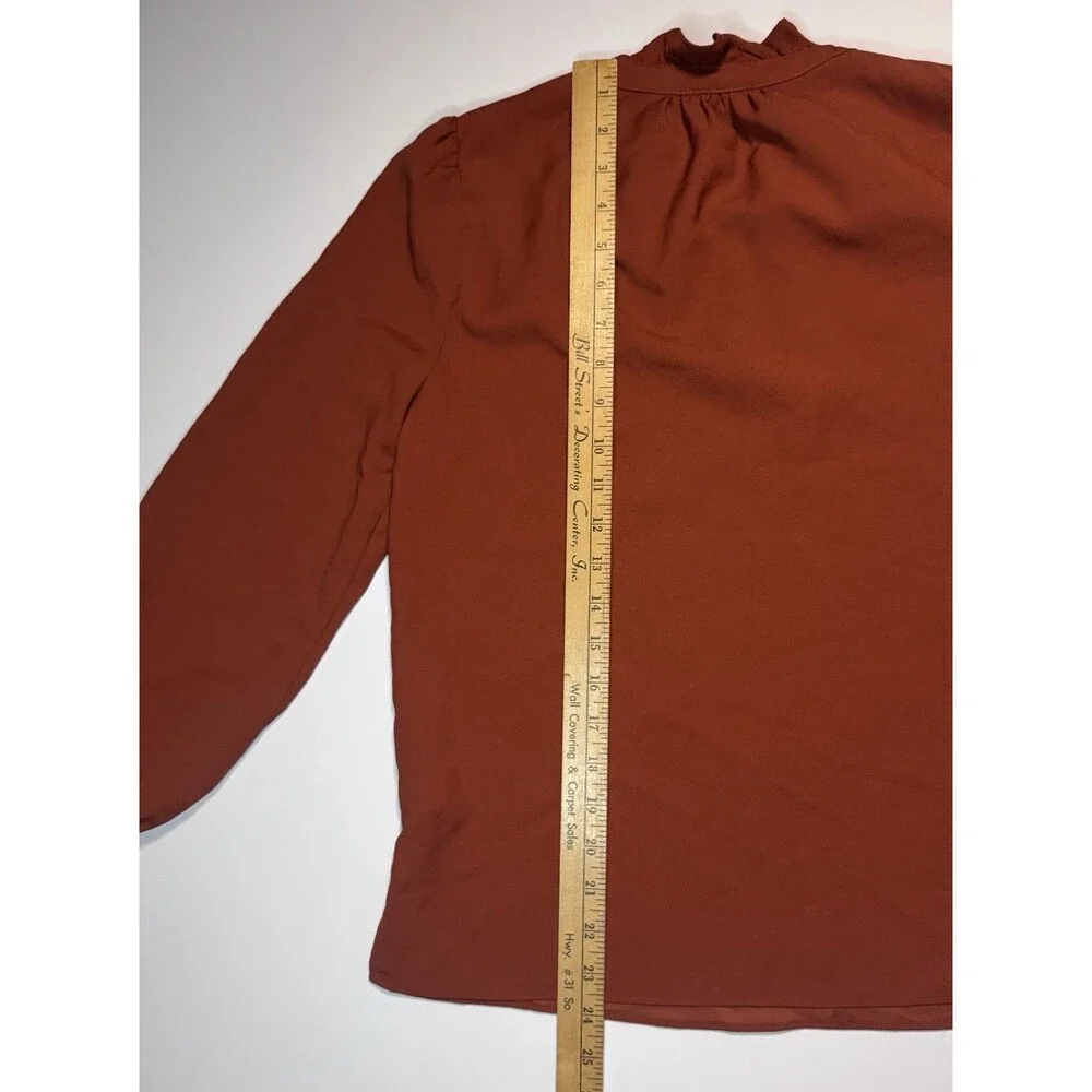 J Crew Women’s Rust Orange Peasant Blouse W Ruffled Sleeves Sz Small